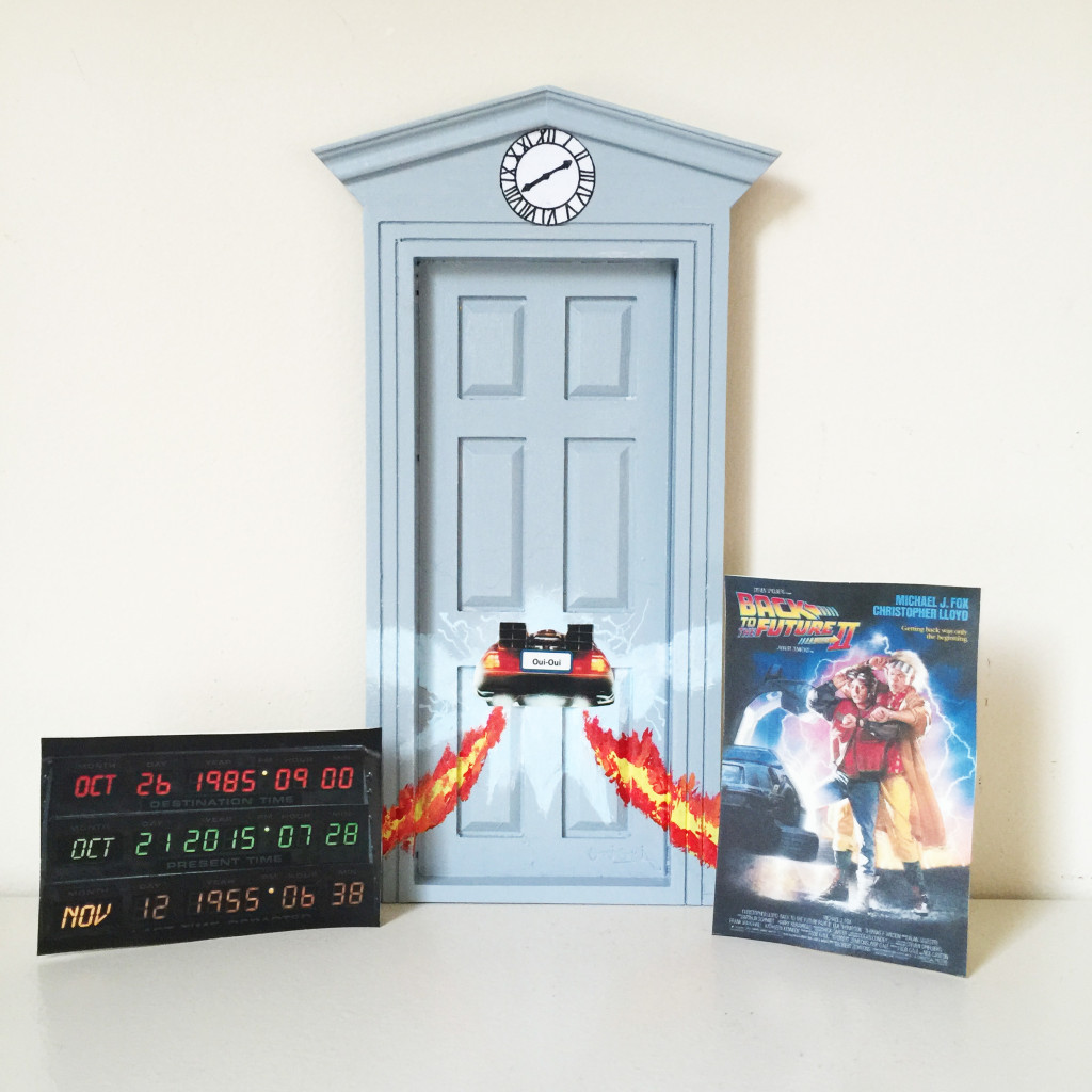 Oui Oui Puerta Regreso al futuro con carteles-luz