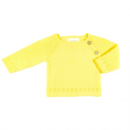 Oui Oui-jersey-bebe-bonnet-a-pompon-punto-amarillo