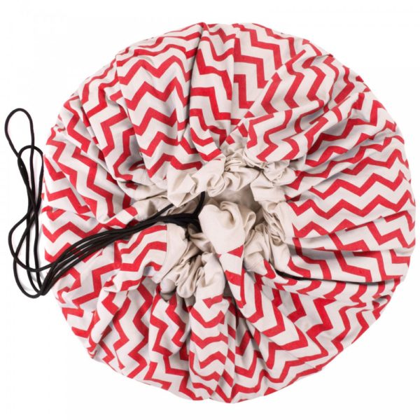 Oui Oui-bolsa-alfombra-de-juego-zig-zag-rojo-saco juguetes cerrado