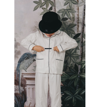 Oui Oui-marvin kids-pijama-nino-clasico-blanco-bolsillos-madeinspain-cotton-algodon